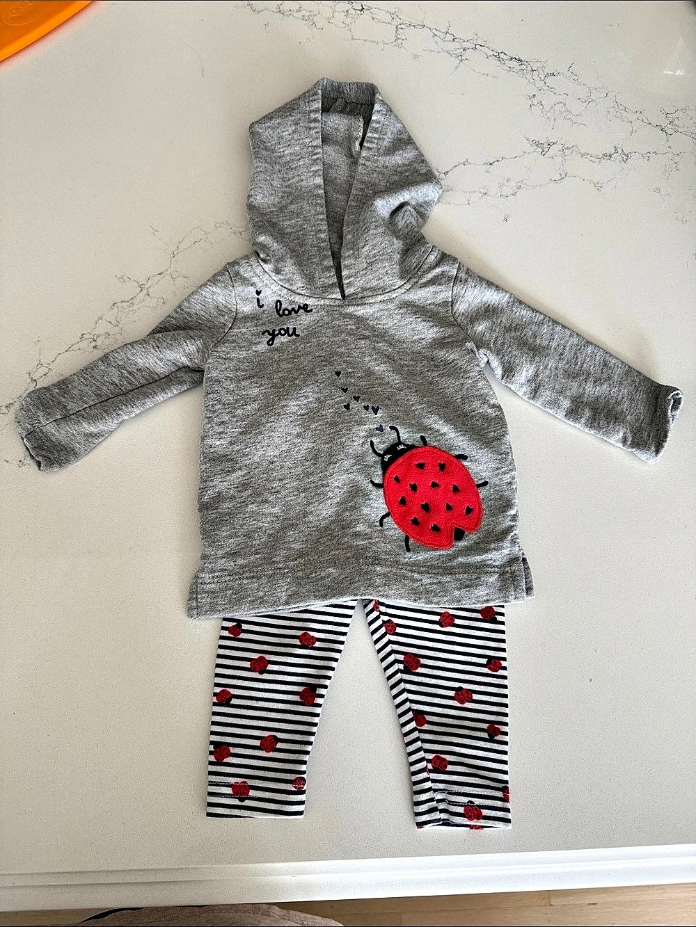 Carters Kids Gray Ladybug Hoodie & Pants Set